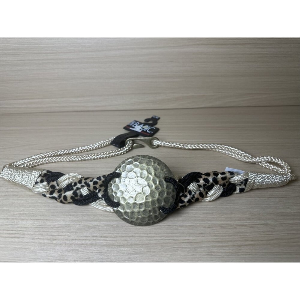 NOS‎ Vintage Statement Braided Belt Womens Waist 80s 90s Boho Medallion S/M